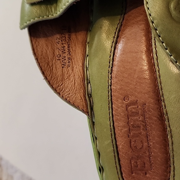 Born apple green leather slip on wedge sandals - Picture 7 of 10
